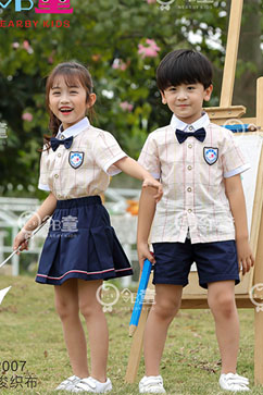 2020年夏季新款幼兒園園服梭織布