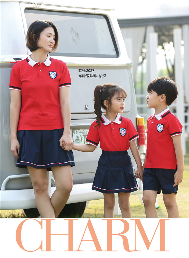 幼兒園老師校服，紅色款時(shí)尚大氣